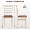 imageGiantex Wooden Dining Chairs Set of 2 PU Leather Upholstered Kitchen Chair wRubber Wood Frame Padded Seat Curved Back Farmhouse Accent Side Chairs for Dining Room Living Room1
