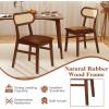 imageGiantex Wooden Dining Chairs Set of 2 PU Leather Upholstered Kitchen Chairs wBreathable Mesh Cane Backrest Rubber Wood Frame Padded Seat Farmhouse Armless Side Chairs for Dining Room CoffeeCoffee