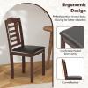 imageGiantex Wooden Dining Chairs Set of 2 PU Leather Upholstered Kitchen Chairs wPadded Seat Rubber Wood Legs High Back Farmhouse Armless Accent Side Chairs for Living Room RestaurantWalnutblack