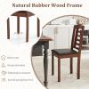 imageGiantex Wooden Dining Chairs Set of 2 PU Leather Upholstered Kitchen Chairs wPadded Seat Rubber Wood Legs High Back Farmhouse Armless Accent Side Chairs for Living Room RestaurantWalnutblack