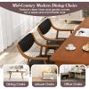 imageGiantex Wooden Dining Chairs Set of 2 PU Leather Upholstered Kitchen Chairs wPadded Seat ampamp Back Rubber Wood Frame Comfy Modern Armchairs MidCentury Side Chairs for Home Living RoomWalnutblack
