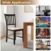 imageGiantex Wooden Dining Chairs Set of 4 Farmhouse Kitchen Chair with Rubber Wood Legs Easy to Assemble Armless Dining Side Chairs Dining Room Chairs Black