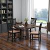 imageGiantex Wooden Dining Chairs Set of 4 Farmhouse Kitchen Chair with Rubber Wood Legs Easy to Assemble Armless Dining Side Chairs Dining Room Chairs Black
