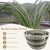 imageGiantex Woven Laundry Basket 24quot20quot16quot Set of 3 Stackable Storage Baskets with Handles Large Oval Kans Grass Woven Baskets Laundry Hamper for Throw Blanket Clothes Living Room Bedroom