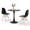 imageGiantex 3Piece Dining Table Set for 2  Kitchen Table Chairs Set with 32 Round Table Dining Chairs Dinette Table Set for Small Spaces Breakfast Nook Table Set Dining Room Table Set BlackWhiteBlack