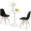 imageGiantex 3Piece Dining Table Set for 2  Kitchen Table Chairs Set with 32 Round Table Dining Chairs Dinette Table Set for Small Spaces Breakfast Nook Table Set Dining Room Table Set BlackWhiteBlackwhite