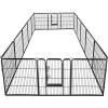 imageGiantex 40quot 168 Panel Pet Playpen with Door Foldable Dog Exercise Pen Portable FreeStanding Cat Fence for Outdoor ampamp Outdoor Metal Dog Puppy Cat Exercise Fence Barrier Kennel 8 Panels 4016 Panels