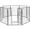 imageGiantex 48 inch Dog Fence with Door 168 Panels Dog Playpen for Outside Large Dogs Portable Pet Playpen Fencing Enclosures Heavy Duty Metal Camping Fences for The Yard 8 Panels 48 inch8 Panels