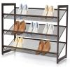 imageGiantex 4Tier Metal Shoe Rack Shoe Storage Organizer with Adjustable Angled or Flat Mesh Shelf for 12 to 16 Pairs of Shoes Freestanding Shoe Shelf for Bedroom Entryway Closet Hallway3Tier