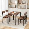 imageGiantex 5Piece Dining Table Set for 4 Kitchen Table ampamp 4 Dining Chairs with Reinforced Metal Frame SpaceSaving MidCentury Kitchen Furniture Set for Dinette Dining Room Breakfast Nook