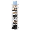 imageGiantex 8Tier Vertical Shoe Rack Patented Corner Shoe Storage Organizer for 8 Pairs Freestanding Narrow Shoe Rack Morden SpaceSaving Shoe Tower for Entryway Living Room Bedroom White SingleWhite