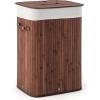 imageGiantex Bamboo Laundry Hamper with Lid 72L Large ampamp Tall Clothes Hamper with Removable Liner ampamp Handles Rectangular Laundry Basket for Small Spaces Laundry Room Bedroom NaturalBrown
