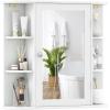 imageGiantex Bathroom Mirror Cabinet Wall Mounted Medicine Cabinet with Mirrored Door ampamp 4 Interior Shelves 6 Open Shelves Mounting Hardware SpaceSaving Storage Cabinet WhiteWhite