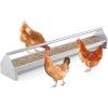imageGiantex Chicken Feeding Trough 45quot Long  Heavy Duty Galvanized Steel Chicken Feeder with Crossbar Drainage Holes Large Capacity Poultry Feeder Trough for Duck Geese Turkey Pigeon Easy to Clean