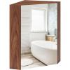 imageGiantex Corner Medicine Cabinet 235 Over The Toilet Storage Cabinet with Mirror Door Adjustable Shelf Clear Reflection SpaceSaving Mirrored Cabinet Bathroom Wall Cabinet for Entryway BrownBrown