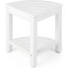 imageGiantex Corner Shower Stool Waterproof  HDPE Shower Bench Seat with Storage Shelf for Shaving Legs NonSlip Foot Pads Plastic Spa Bath Step Foot Rest for Bathroom Small Place WhiteWhite