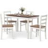 imageGiantex Dining Table Set for 4 Dining Room Table Set for 4 Breakfast Nook with Kitchen Table 4 Dining Chairs Compact SpaceSaving Dinette Set for Small Space Kitchen Table Chairs Set of 4 Brown