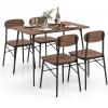 imageGiantex Dining Table Set for 4 MidCentury Kitchen Furniture Set wKitchen Table 4 Dining Chairs Reinforced Metal Frame 5Piece SpaceSaving Dinette Set for Small Place Breakfast Nook