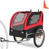 imageGiantex Dog Bike Trailer Bicycle Trailer Wagon for Medium and Small Sized Dogs 20 Inch Wheels 3 Zippered Doors 8 Reflectors 1 Red Flag Folding Dog Carrier for Bike Hold up to 88lbs