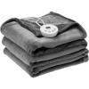 imageGiantex Electric Heated Blanket 84quot x 62quot Flannel Thermal Blanket wMachine Washable 10 Heating Levels 12 Hour Auto ShutOff Overheat Protection Twin Size Heating Blanket for Bed Couch Gray