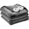 imageGiantex Electric Heated Blanket 84quot x 90quot Flannel Thermal Blanket wMachine Washable 10 Heating Levels 12 Hour Auto ShutOff Overheat Protection Queen Size Heating Blanket for Bed Couch Gray