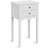 imageGiantex End Table w 2 Drawers Side Table Nightstand MultiPurpose Accent Table Living Room Bedroom Home Furniture 1 WhiteWhite