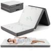imageGiantex Folding Mattress 4 Inch GelInfused Trifold Mattress with Bamboo Cover ampamp Carry Bag CertiPURUS Certified Foldable Cooling Mattress Topper for Guest Room Dorm RV Camp Floor QueenGrey