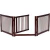 imageGiantex Freestanding Pet Gate with Door 24inch 3 Panels Wooden Dog Gate with Walk Through Door Foldable Pet Safety Puppy Fence Adjustable Pen for House Doorway Stairs
