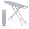 imageGiantex Full Size Ironing Board with Iron Rest 57quot x 15quot Carbon Steel Table with 7Level Height ampamp Heat Resistant Cover Foldable 4Layer Iron Board for Home Dorm ampamp Laundry Room GrayGray