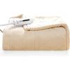 imageGiantex Heated Blanket Electric Throw  DoubleSided Electric Blanket with 5 Heat Settings 3Hour Auto Shut Off Flannel ampamp Cashmere Throw Blanket Machine Washable 50 x 60 Heating Blanket Beige
