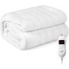 imageGiantex Heated Mattress Pad King Electric Mattress Cover wDual Control 8 Heat Settings 10H Timer Overheat Protection Heating Bed Toppers Fit up to 16quot Deep Pocket Machine Washable Bed WarmerFull