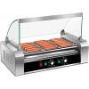 imageGiantex Hot Dog Roller Machine 7 NonStick Rollers 18 Hot Dog Sausage Grill Cooker Machine with Removable Stainless Steel Drip Tray and Glass Hood Cover Commercial Household Hot Dog Rotisserie23Lx13Wx16H