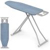 imageGiantex Ironing Board with Iron Rest 57 x 165 Carbon Steel Iron Board with 4 Layer Heat Resistant Cover and Pad 7 Adjustable Heights NonSlip Legs Folding Heavy Duty Ironing Boards BlueBlue