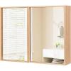 imageGiantex Medicine Cabinet Bathroom Medicine Cabinet with Mirror Reversible Double Door 2 Adjustable Shelves Bamboo Vanity Mirror Cabinet for Entryway Living Room Bathroom Wall Cabinet Natural