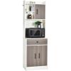 imageGiantex Pantry Organizers and Storage Tall Buffet Hutch Cabinet with Drawer Cabinet Shelf High Cupboard Sideboard Stationary Microwave Stand Wood Countertop White ampamp NaturalWhite  Natural