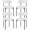 imageGiantex Sherpa Dining Chairs Set of 4 Upholstered Round Kitchen Chairs with Curved Backrest ampamp Metal Legs Modern Armless Side Chairs White Boucle Accent Chairs for Dining Room Living Room2 Count Pack of 4