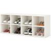 imageGiantex Shoe Bench 8 Cubes 40quot Entryway Bench with Storage 8Cubby Shoe Rack Shoe Organizer Storage Cabinet for Entryway Hallway Mudroom Living Room Bedroom Support up to 500 lbs WhiteWhite