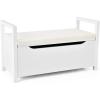 imageGiantex Shoe Storage Bench with Cushion Entryway Storage Benches End of Bed Bench for Bedroom Wood Shoe Bench with Seat 34quot L15quot W19quot H BlackWhite