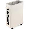 imageGiantex Slim Laundry Hamper on Wheels 10 Gal Rolling Laundry Basket for Bathroom Dorm Apartment 22quot Collapsible Laundry Hamper Clothes Storage Bins for Corner Narrow Place BeigeBeige