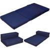 imageGiantex TriFold Folding Mattress Queen  4Inch Portable Sofa Bed with Washable Cover ampamp Handles HighDensity Foam Floor Couch for Adults Guest Bed for Camping Sleepovers GrayBlue