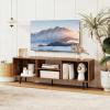 imageGiantex White TV Stand for TVs up to 55quot 475quot Small Entertainment Center with Storage Open Shelves ampamp 5 HeavyDuty Metal Legs Wood Media Console Table for Living Room BedroomRustic Brown