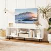 imageGiantex White TV Stand for TVs up to 55quot 475quot Small Entertainment Center with Storage Open Shelves ampamp 5 HeavyDuty Metal Legs Wood Media Console Table for Living Room BedroomWhite