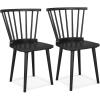 imageGiantex Windsor Dining Chairs Set of 2 Black Wooden Kitchen Chair American Country Dining Chairs wRubber Wood Frame ampamp High Spindle Back Farmhouse Armless Side Chair for Home Living RoomBlack