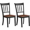 imageGiantex Wood Dining Chairs Set of 2 Armless Kitchen Chairs wSolid Rubber Wood Frame Easy to Assemble Dining Side Chair Farmhouse Dining Room ChairsBlackbrown