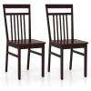 imageGiantex Wood Dining Chairs Set of 2 Kitchen Chairs with Solid Wood Frame Armless Wooden Dining Side Chairs with NonSlip Foot Pads Farmhouse Slat Back Dining Room Chair WalnutWalnut