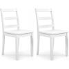 imageGiantex Wood Dining Chairs Set of 2 White  Wooden Armless Kitchen Chairs with Solid Rubber Wood Legs NonSlip Foot Pads Max Load 400 Lbs Farmhouse Style High Ladder Back Dining Room ChairsWhite