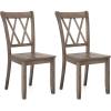 imageGiantex Wood Dining Chairs Set of 2 White Armless Kitchen Chair wRubber Wood Frame Cross Back Contoured Seat Farmhouse Wooden Side Chair High Back Kitchen Chairs for Home Dining RoomBrown