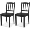 imageGiantex Wooden Dining Chairs Set of 2 Modern Kitchen Chairs wRubber Wood Legs ampamp Curved Backrest Ladder Back Diner Chairs Farmhouse Side Chairs for Study Dining Room Load 400 LBS WhiteBlack
