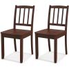 imageGiantex Wooden Dining Chairs Set of 2 Modern Kitchen Chairs wRubber Wood Legs ampamp Curved Backrest Ladder Back Diner Chairs Farmhouse Side Chairs for Study Dining Room Load 400 LBS WhiteBrown