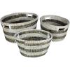 imageGiantex Woven Laundry Basket 24quot20quot16quot Set of 3 Stackable Storage Baskets with Handles Large Oval Kans Grass Woven Baskets Laundry Hamper for Throw Blanket Clothes Living Room Bedroom